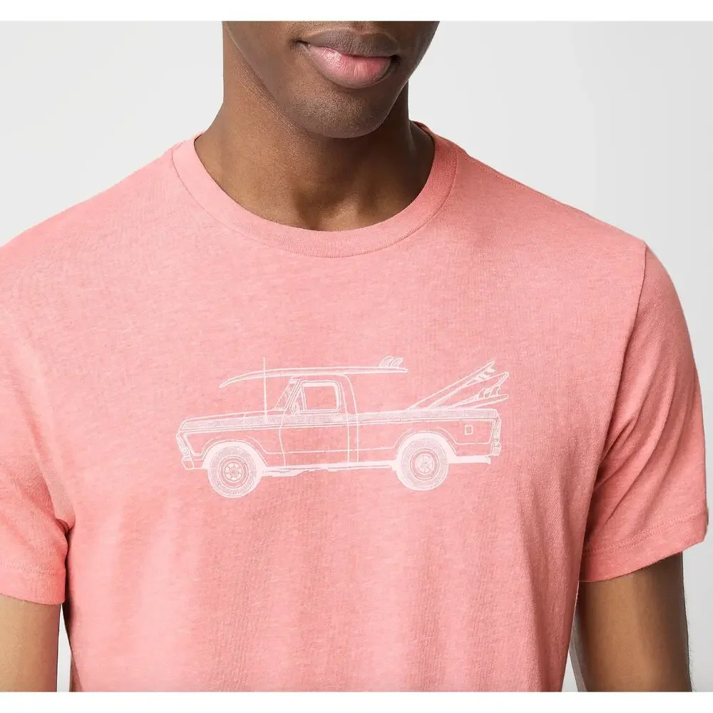 J.Crew Surf Ready Tuck Graphic Tee Shirt Cotton Blend Crewneck Blush Mens XL